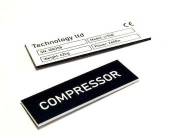 Rectangle Engraved Plastic Labels - Coloured