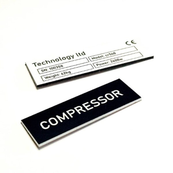 Rectangle Engraved Plastic Labels - Coloured