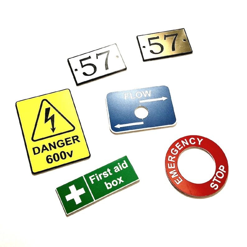 Rectangle Engraved Plastic Labels Coloured Etsy
