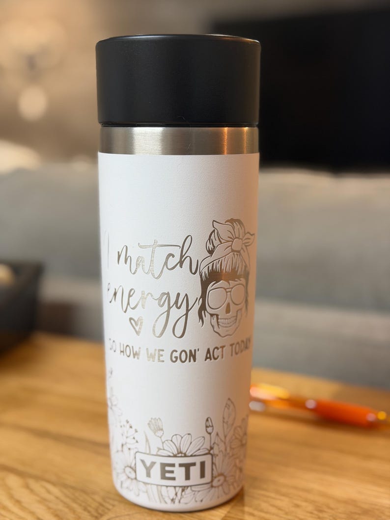 Yeti Rambler 12oz or 16oz Travel Bottle with Leakproof Commuter Cap - Customized - Laser Engraved bild 14