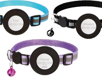 AirTag Cat Collar with Custom Laser Engraved Apple AirTag!