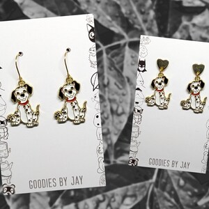 Cartoon Dog Inspired Dangle Earrings - 101 Dalmatians, Lady and the Tramp, Blue Dog