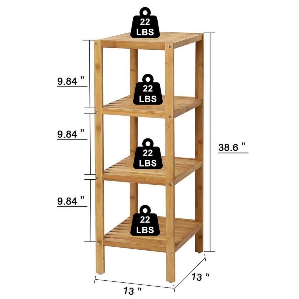 4-tier Bamboo Bathroom Shelf Towel Rack Storage Shelving - Etsy
