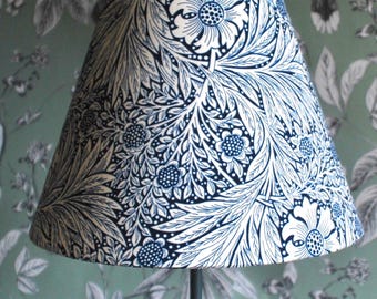 Handmade Morris Print Lampshade: Navy Floral Tapered Shade