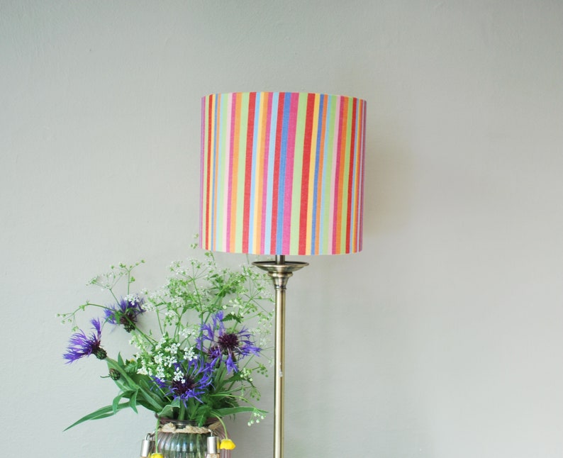 Handmade Lampshade Striped Lampshade, Table Lampshade, Ceiling Lampshade, Rainbow Colours, 20cm 30cm Lampshade, Home Decor zdjęcie 5