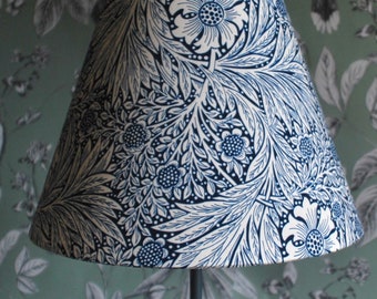 Handmade Morris Print Lampshade, Blue and White Lampshade,  Tapered Lampshade, Table Lampshade, Ceiling Lampshade, Home Decor