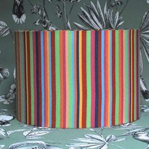 Handmade Striped Lampshade, Table Lampshade, Ceiling Lampshade, Rainbow Colours,   Home Decor