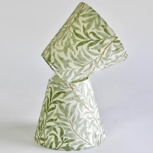 William Morris Candle Clip Lampshade, William Morris Bough Print for Chandelier or Wall Lights, Sage Green, Traditional Handmade Lampshade