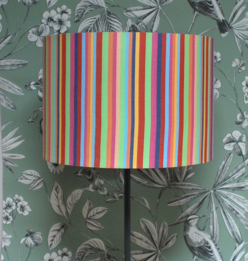 Handmade Lampshade Striped Lampshade, Table Lampshade, Ceiling Lampshade, Rainbow Colours, 20cm 30cm Lampshade, Home Decor zdjęcie 2
