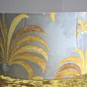 Handgefertigter Lampenschirm, Senf Art Deco Lampenschirm, Trommel Lampenschirm, Tischlampenschirm, Deckenlampenschirm, Palmen Lampenschirm, Home Decor