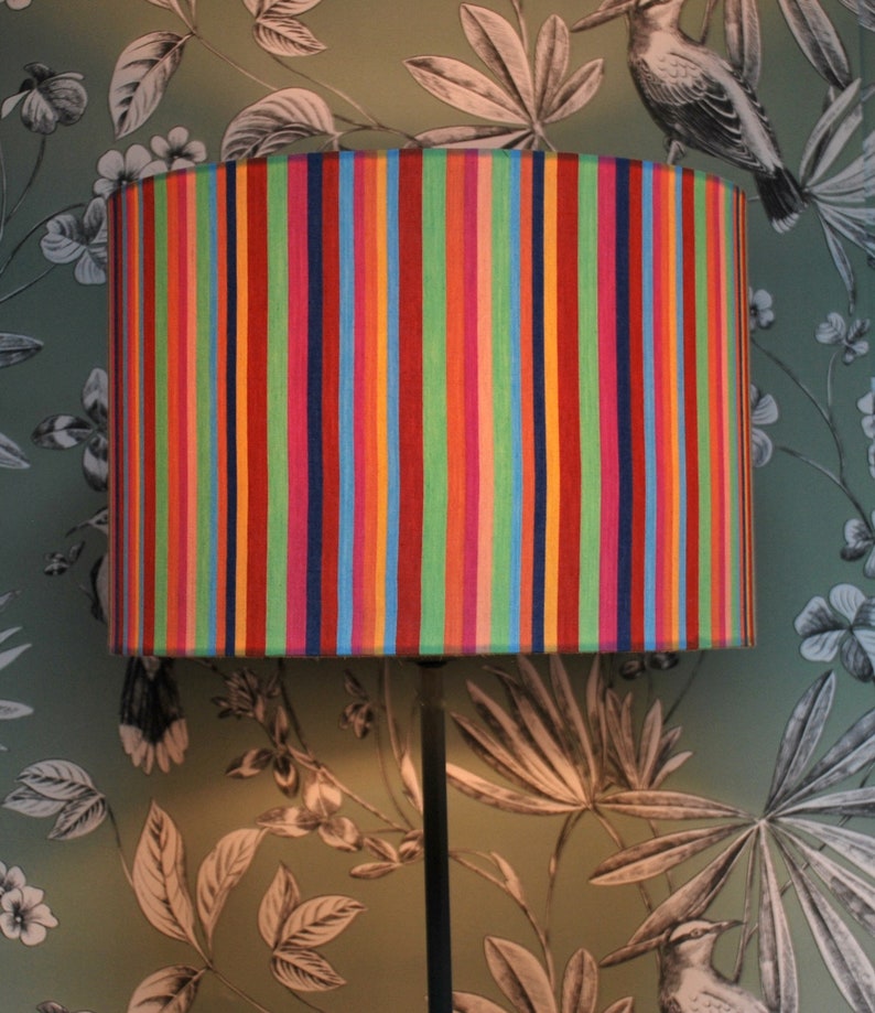 Handmade Lampshade Striped Lampshade, Table Lampshade, Ceiling Lampshade, Rainbow Colours, 20cm 30cm Lampshade, Home Decor zdjęcie 3