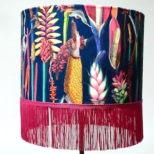 Handmade Velvet Lampshade, Botanical Lampshade, Exotic Lampshade, Table Lampshade, Ceiling Lampshade, , Home Decor