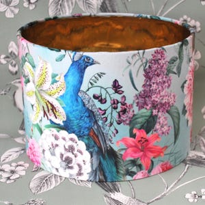 Handgefertigte Samt Lampenschirm, Pfauenblüte Lampenschirm, Tisch Lampenschirm, Decken Lampenschirm, Spiegel Gold Futter Lampenschirm, Wohnkultur