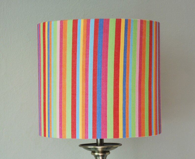 Handmade Lampshade Striped Lampshade, Table Lampshade, Ceiling Lampshade, Rainbow Colours, 20cm 30cm Lampshade, Home Decor zdjęcie 4