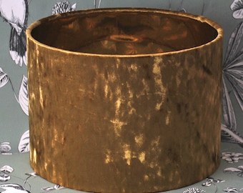 Handmade Gold Crushed Velvet Lampshade: Gold Mirror Lining