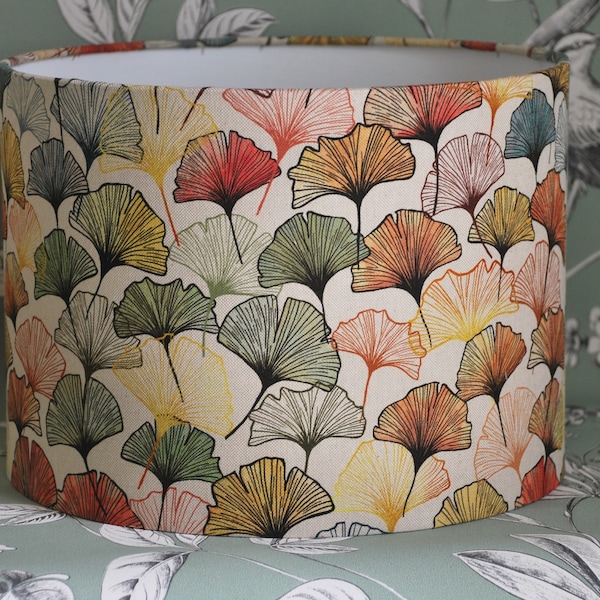 Handgefertigter Lampenschirm, Floral Lampenschirm, Trommel Lampenschirm, Tisch Lampenschirm, Decken Lampenschirm, 20 30cm 40 cm Lampenschirm, Ginkgo Blätter, Home Decor