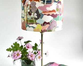 "Handgemachte Liberty Stoff ""Trommel"" Lampenschirm." 60er Jahre Prospekte Road, Vintage Dekor. Tisch oder Decke