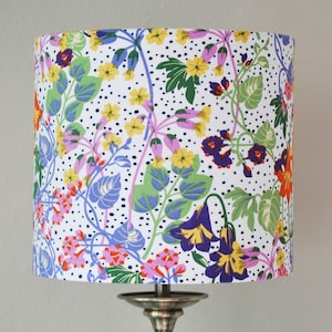 Handmade Floral Drum Lampshade: Cottagecore Home Decor