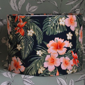 Handmade Tropical Floral Lampshade: Drum Table/Ceiling Light