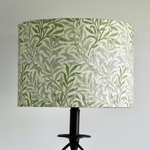 William Morris Lampshade, William Morris Bough Print Lampshade in Sage, Drum Lampshade, Traditional Print, Home Decor