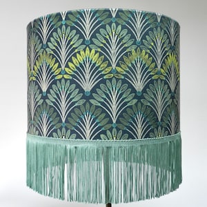 Samt Lampenschirm, Art Deco Peacock Tails Lampenschirm, Blauer und Grüner Lampenschirm, Fransen Lampenschirm, Luxus Samt Lampenschirm, Wohnkultur