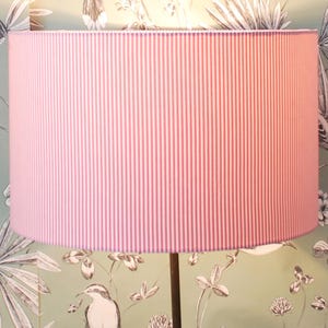 Pink and White Striped Lampshade, Drum Lampshade, Table or Ceiling Lampshade, Candy Stripes, Home Decor
