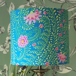 Handgefertigter Blumen Lampenschirm, Trommel Lampenschirm, Tisch Lampenschirm, Decken Lampenschirm, Kaffe Fassett Lampenschirm, Türkis Lampenschirm, Home Decor