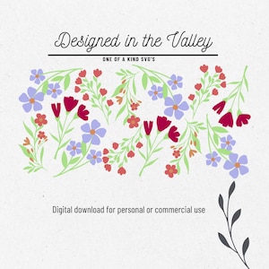5 layer spring blossom inspired multi floral SVG file for cricut cutters. Glass cup wrap svg download. Floral svg cup wrap.