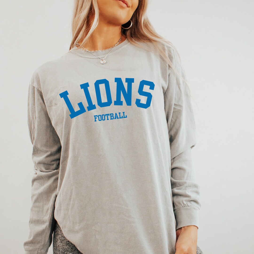 Comfort Colors Lions Long Sleeve T-shirt - Unisex Granite Gray ...