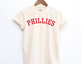 Comfort Colors Phillies tshirt, Phillies shirt, ivory colored Phillies tee, Phillies baseball tops, gift for Phillies fan, vintage Phillies