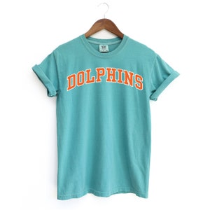 Comfort Colors Dolphins tshirt, Dolphins football t shirt, Dolphin fans tailgate tee, Dolphins fan gift, Dolphins tee, Teal dolphins t-shirt