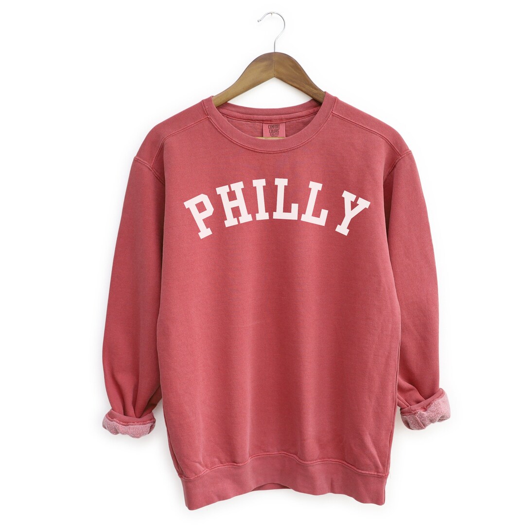 Comfort Colors Philly Crimson Sweatshirt, Old School Phillies Crewneck