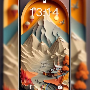 FC07 / Original Design 8K Iphone und Android Wallpaper Sperrbildschirm, mit 3D-Effekt digitaler Kunst Download & Druck, Asien-Stil, Chinoiserie Kunst