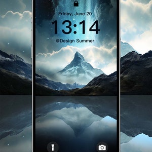 Galaxy & Aurora Borealis Phone Wallpaper: 8K Original Design (Digital Download)