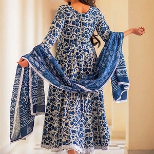 Women Multicolor Rayon Floral Printed Anarkali Kurta with pant & dupatta luxury premium