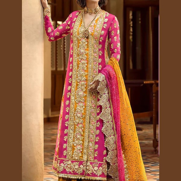 Embroidered Heavy Organza Suit for Fashion-Forward Womens Embroidered Designer with Dupatta, Partywear Kurta 3 piece Set Readymade, Dresses
