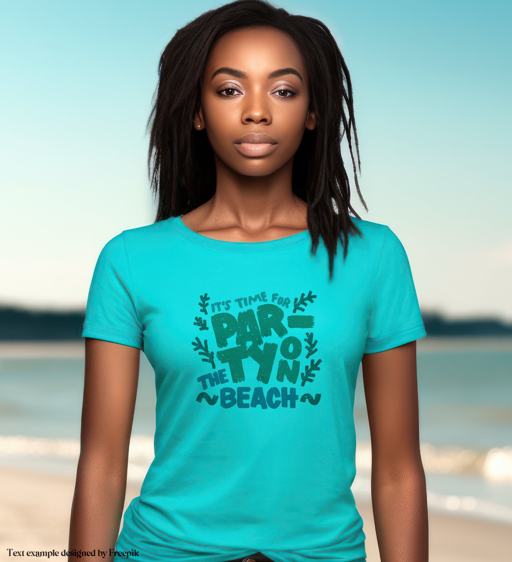 Turquoise Gildan 64000 T-shirt Mockup Blue T-shirt Beach - Etsy