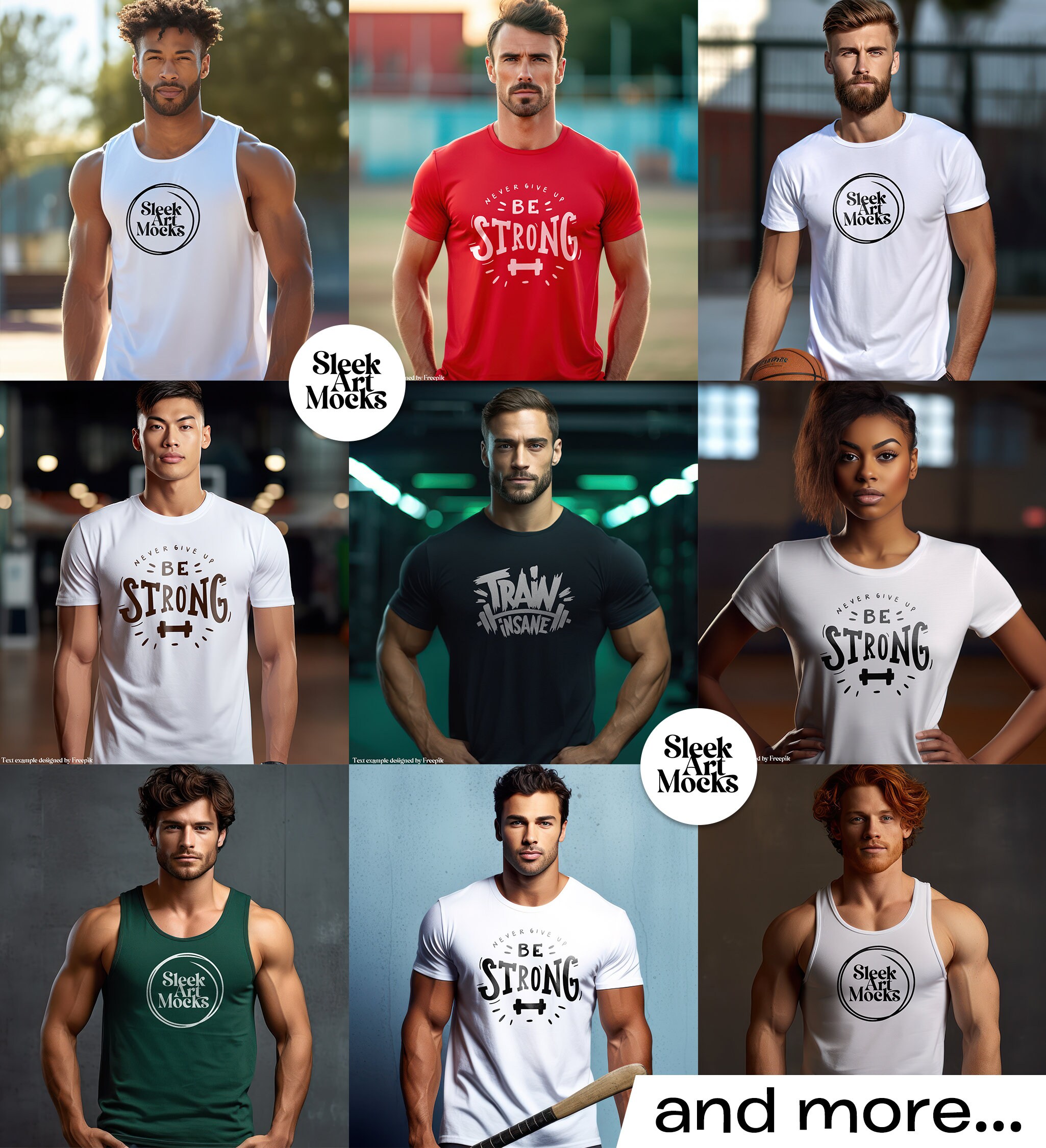 All Sport Tshirts Mockups Bundle Fitness Gym Training Etsy