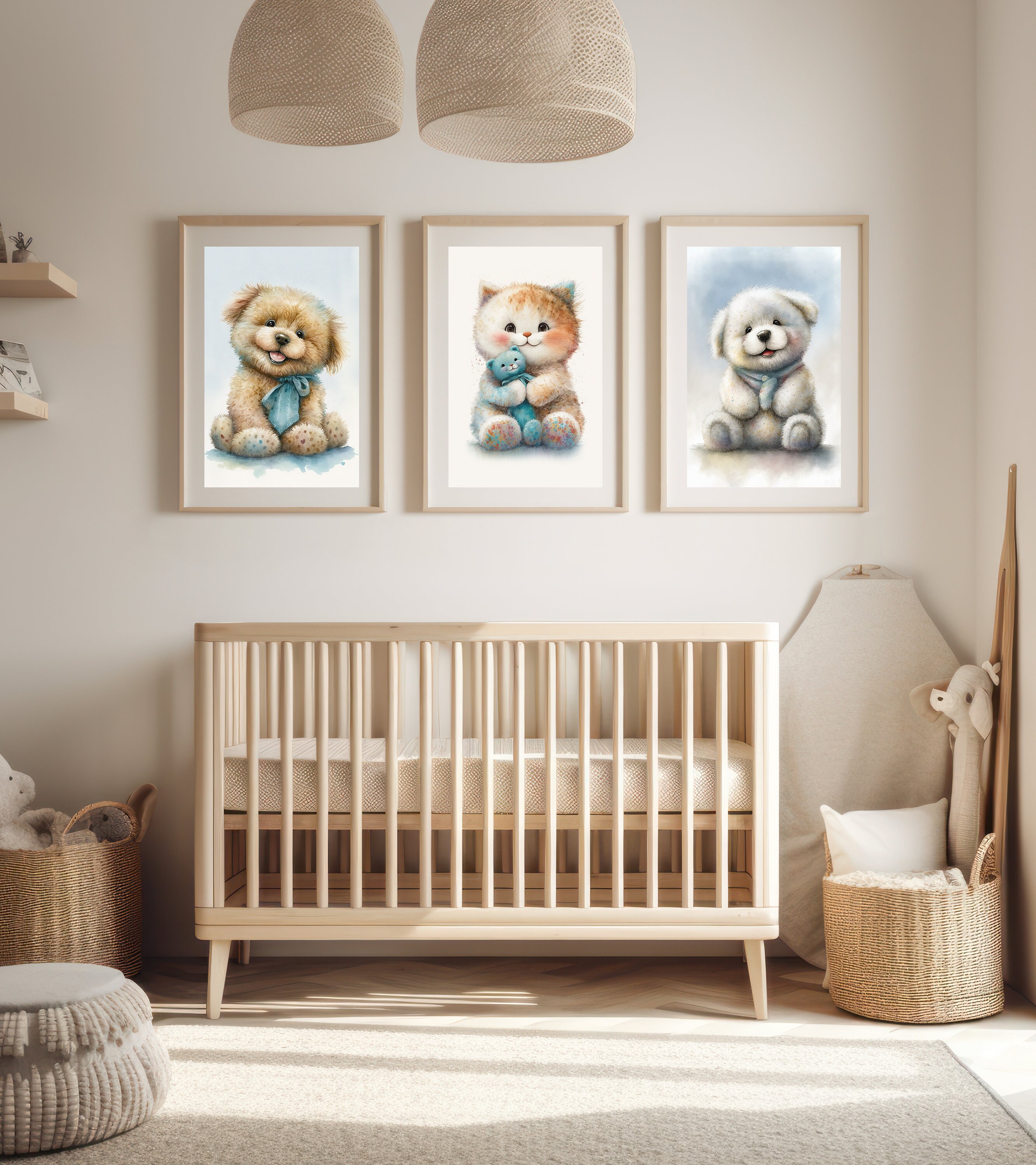 SET 3 Baby Animals, Printable Baby Animal for Nursery, Digital Download ...