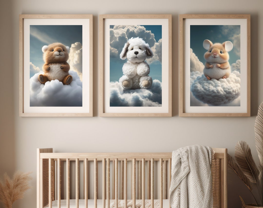 Set of 3 Nursery Animals Art Nursery Printable Nursery Wall Etsy