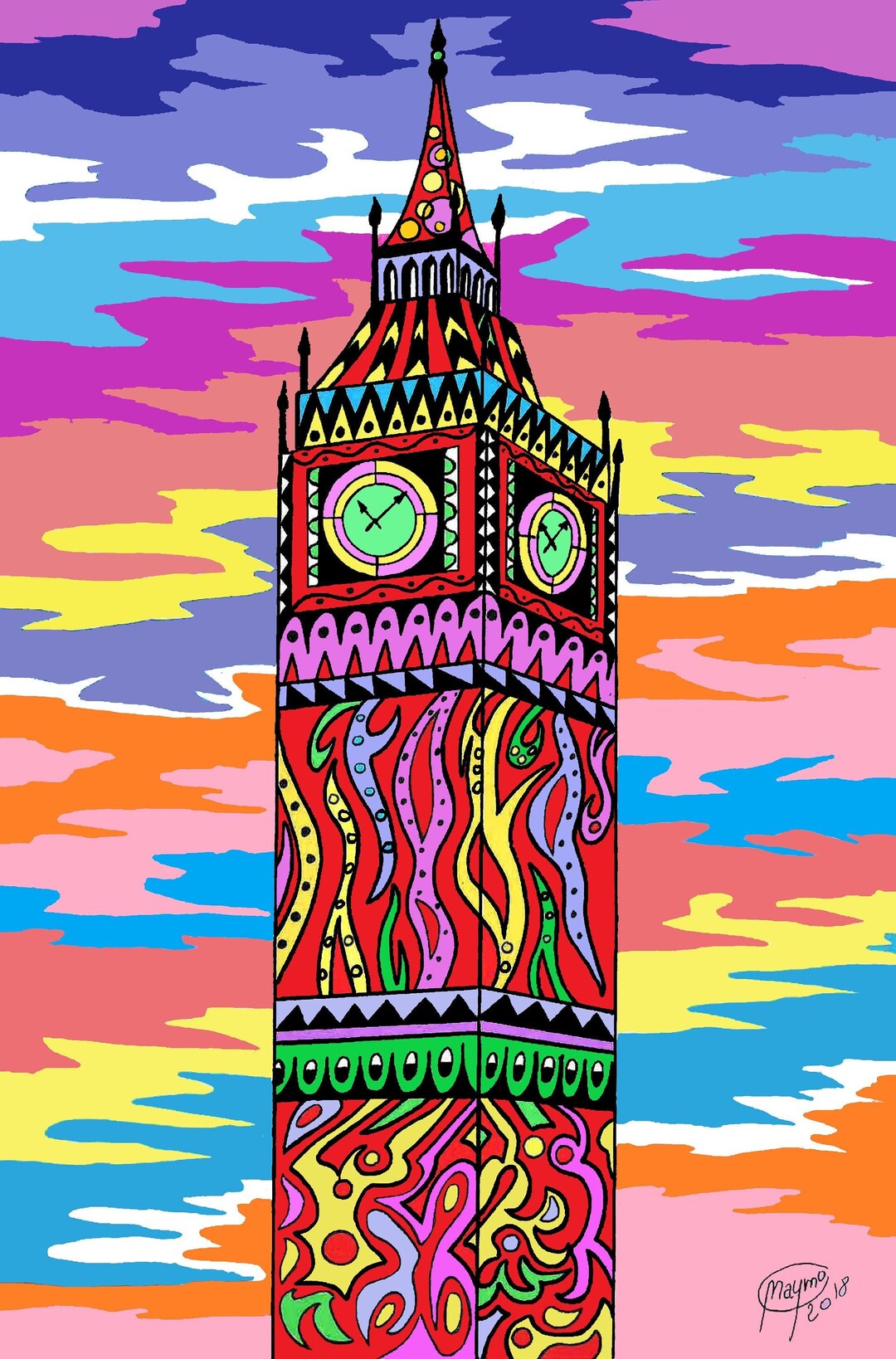 Big Ben Landscape Clipart Big Ben London Big Ben Art Etsy