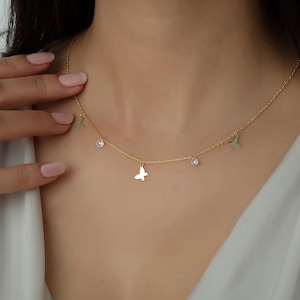 925 Sterling Silver Butterfly Necklace, Women&#39;s Necklace, New Year&#39;s Gift, Valentine&#39;s Day Gift, Butterfly Necklace