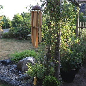 Grote originele Bali bamboe windgong, 50/120 cm, klankspel en decoratie voor tuin, terras of balkon