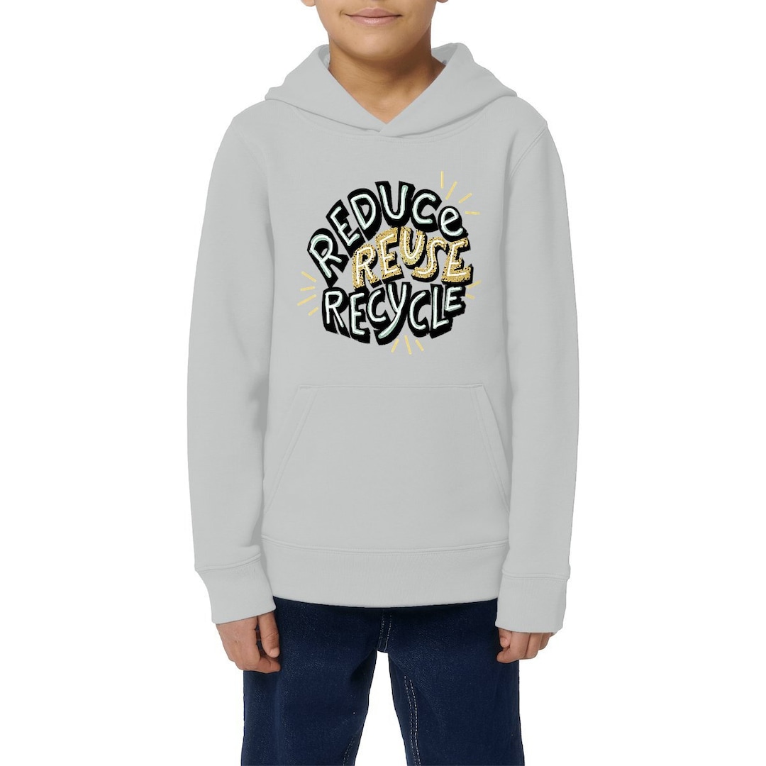 Kids Reduce Reuse Recycle Hoodie, Earth Day Sweatshirt, Inspiring ...