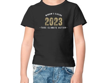 Camiseta para niños de acción climática 2023, camiseta unisex, camiseta del día de la Tierra, camisa orgánica, camiseta sobre el calentamiento global, camiseta del día de los niños, regalos, regalo