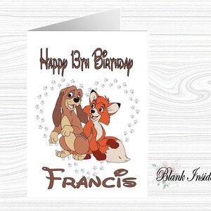 Carte de voeux A5 personnalisée « FOX & HOUNDS » ~ toutes les occasions, relations, âges, etc.