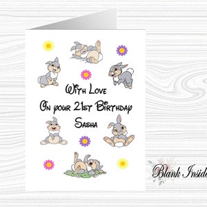 "Personalisierte gedruckte ""Klopfer ~ Bambi"" A5 Grußkarte ~ jede Gelegenheit, Beziehung, Alter.