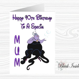 Tarjeta de felicitación A5 personalizada e impresa "URSULA ~ La Sirenita" ~ Cualquier ocasión, relación, edad.