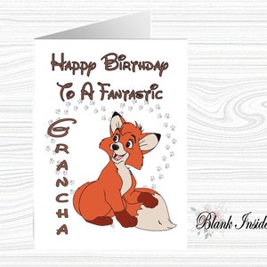 Carte de vœux imprimée personnalisée « TOD ~ FOX & HOUNDS » A5 ~ toute occasion, relation, âge, etc.