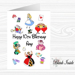 Biglietto d'auguri personalizzato "Alice nel Paese delle Meraviglie" in formato A5 ~ per qualsiasi occasione, relazione, età.